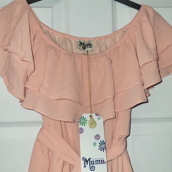 Show Me Your Mumu Ruffle Dress‎ Size X Small Peach - Picture 6 of 8